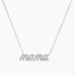 Natural Diamond Mama Necklace, Mother's Day Gift, Diamond Necklace, Mom Necklace - Image 3