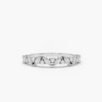 14K Gold Slanted Marquise and Round Diamond Ring - 图片 4