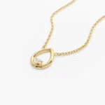 18k Gold Floating Teardrop Diamond Necklace - Image 2
