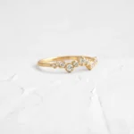 18K Solid Gold  Diamond Wedding Band - 图片 2