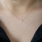 18k Bezel Set Trio Natural Diamond Necklace - Image 2