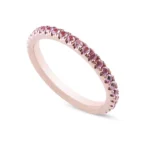 14K Solid Gold Pink Sapphire Eternity Band