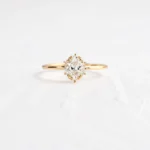 Threaded Ring with Halo, 0.5ct. Oval Cut Lab-Grown Diamond
