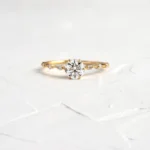 18K Solid Gold Diamond Distance Ring, Round Cut Lab-Grown Diamond Ring - Image 7
