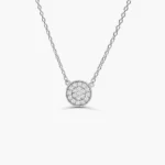 18k Gold Pave Diamond Disc Necklace - 图片 3