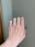 8 Carat Cushion Cut Moissanite Ring Solid Gold - 图片 2