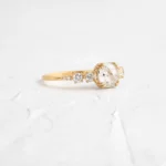 14k Solid Gold  Rose Cut Diamond Ring - Image 7