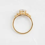 18K Solid Gold Round Cut Lab-Grown Diamond Engagment Ring - 图片 3