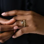 18K Solid Gold White Sapphire Astra Ring - Image 4