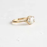 18K Solid Gold Rose Cut Moissanite Diamond Ring - Image 7