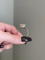 8 Carat Cushion Cut Moissanite Ring Solid Gold - 图片 5
