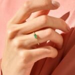 18K纯金双绿宝石戒指