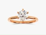 14k Solid Gold Six-Prong Round Solitaire Lab Grown Diamond Ring for Women - 图片 7