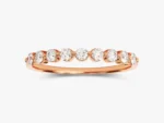 18K Solid Gold Round-Cut Anniversary Ring Nine-Stone Anniversary Ring For Women - 图片 6