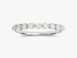 18K Solid Gold Round-Cut Anniversary Ring Nine-Stone Anniversary Ring For Women - 图片 5
