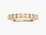 14K Solid Gold Round Cut Natural Diamond Nine-Stone Basket Setting Anniversary Ring - Image 3