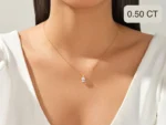 14K Solid Gold Radiant Natural Diamond Pendant Radiant Cut Solitaire Necklace 0.5 CT