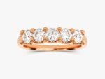 18K Solid Gold Wedding Ring Five-Stone Anniversary Ring For Women - Image 5