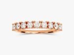 14K Solid Gold Round Cut Natural Diamond Nine-Stone Basket Setting Anniversary Ring - Image 4