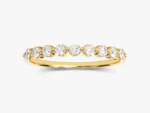 18K Solid Gold Round-Cut Anniversary Ring Nine-Stone Anniversary Ring For Women - 图片 4