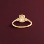 14k Gold 2.1ct Solitaire Oval Cut Moissanite Diamond Engagement Ring - 图片 4