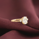 14k Gold 2.1ct Solitaire Oval Cut Moissanite Diamond Engagement Ring - 图片 2