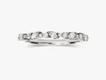 14K Solid Gold Double Round and Marquise Cut Wedding Ring Natural Diamond Cluster Ring - 图片 6