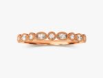 Migraine Accent Marquise and Round Wedding Ring Round Cut Natural Diamond Stacking Band - 图片 5