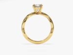 18K Solid Gold 1 CT Twisted Branch Solitaire Enagement Ring For Women - 图片 8
