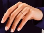 14K Solid Gold Nine-Stone Vertical Baguette Natural Diamond Wedding Ring for Women - 图片 2