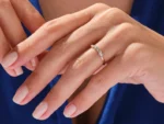 14K Gold Floating Bezel Marquise Five-Stone Bridal Ring for Women - Image 2
