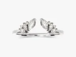 14K Gold Diamond Wedding Band Unique Marquise Cut Wedding Ring for Women - Image 6