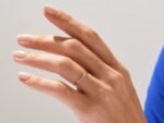 14K Solid Gold Twisted Three-Stone Wedding Ring 0.05 CT Round Cut Diamond Ring - Image 2