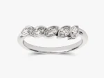 14K Gold Floating Bezel Marquise Five-Stone Bridal Ring for Women - Image 6