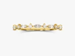 Half-Eternity Round and Marquise Cut Natural Diamond Wedding Band Diamond Matching Ring - 图片 4
