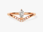14K Solid Gold Wishbone Ring 0.28 CT Oval Cut Natural Diamond Nesting Ring for Women - Image 4