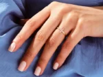 14K Solid Gold Sideway Cross Wedding Ring 0.12 CT Diamond Faith Ring for Women - Image 3