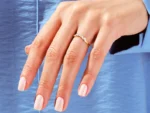 14K Gold Floating Bezel Marquise Five-Stone Bridal Ring for Women - Image 3