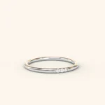 14K Solid Gold Vermeil - Dainty Stacking Ring - Delicate Three Stone Ring - Image 4