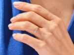 14K Solid Gold Nine-Stone Vertical Baguette Natural Diamond Wedding Ring for Women - 图片 3