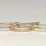 14K Solid Gold Vermeil - Dainty Stacking Ring - Delicate Three Stone Ring - Image 6
