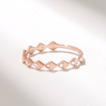 Natural Diamond Wedding Ring: 14k Solid Gold Geometric Band for Women - Image 6