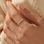 5 Stone cDiamond Band | 14k Solid Gold Marriage Ring for Women| Pave Classic Ring - Image 3