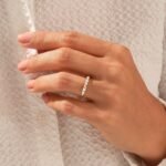 18k Gold Bezel Natural Diamond Wedding Band: Mixed Cut Unique Bridal Ring - Image 3