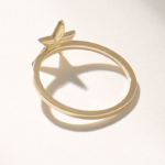 14k Solid Gold Pave Natural Diamond Star Ring: Dainty Celestial Statement Ring for Women - Image 7