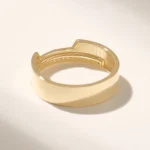 14k Gold Natural Diamond Half Eternity Wedding Band: Unique Pave Design, Wide Gold Ring - Image 7
