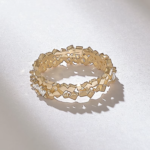 Geometric Cluster Natural Diamond Wedding Band | Full Eternity Ring in  18k Solid - 图片 7
