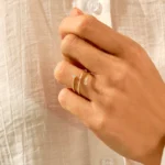 Natural Diamond Bezel Spiral Ring | 14k Wrap Around Ring | Solid Gold Thin Coil Ring - 图片 3