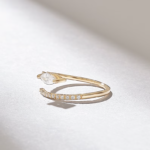 Marquise Cut Natural Diamond Bypass Ring | 0.4CT Wrap Around Ring in Solid Gold - Image 5