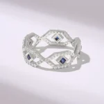 18K Solid Gold Natural Sapphire Ring - 图片 4